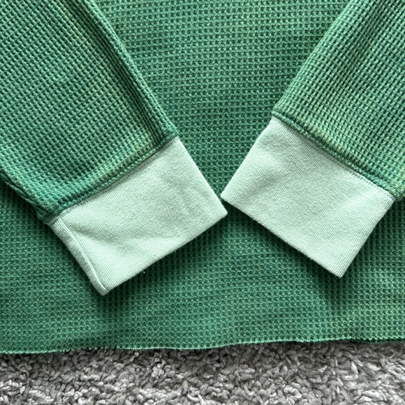 Green Long sleeve Waffle Sweater - Picture 2 of 3